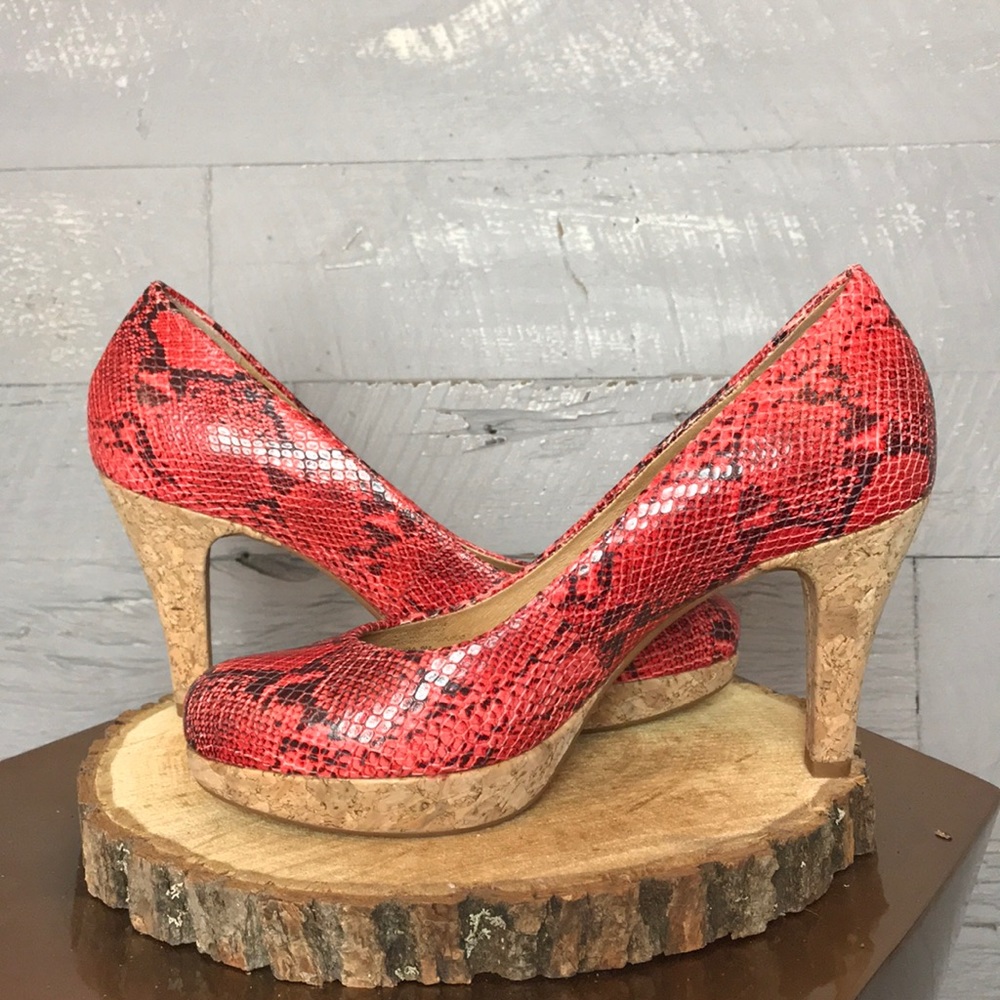 🔥Nurture leather snakeskin pattern heels